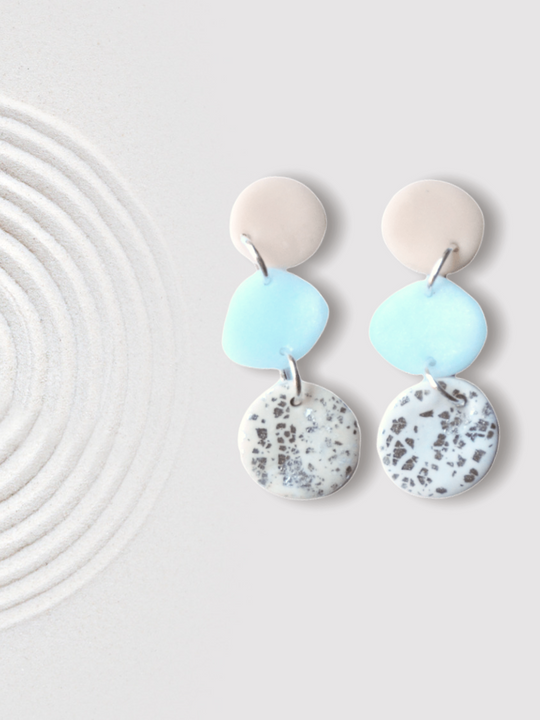 Zen Long Blush & Blue Pebble Granite Drops