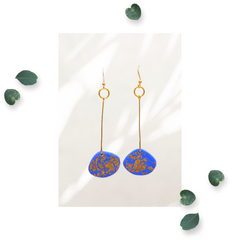 Elegant Long Drop Hook earrings with Gold detailing